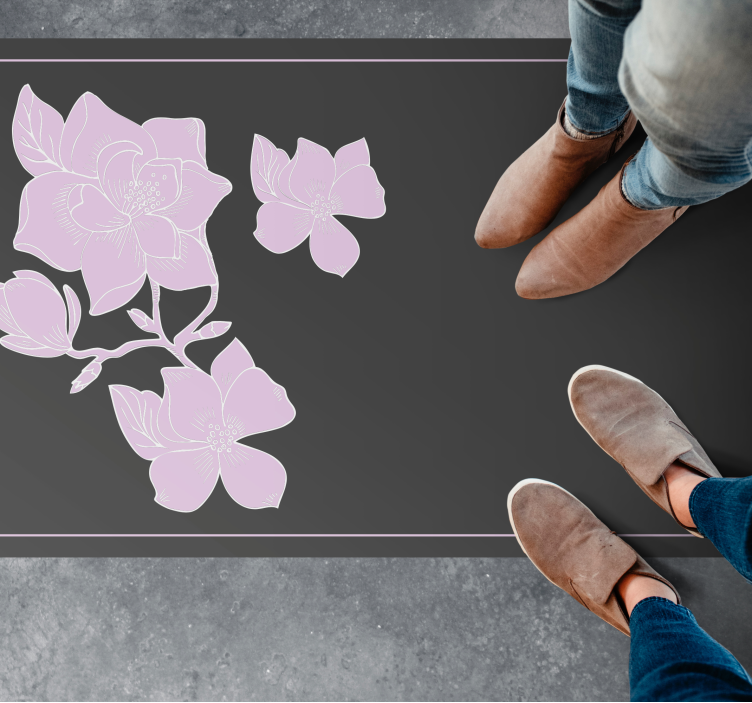 Pink arrangement floral vinyl carpet - TenStickers