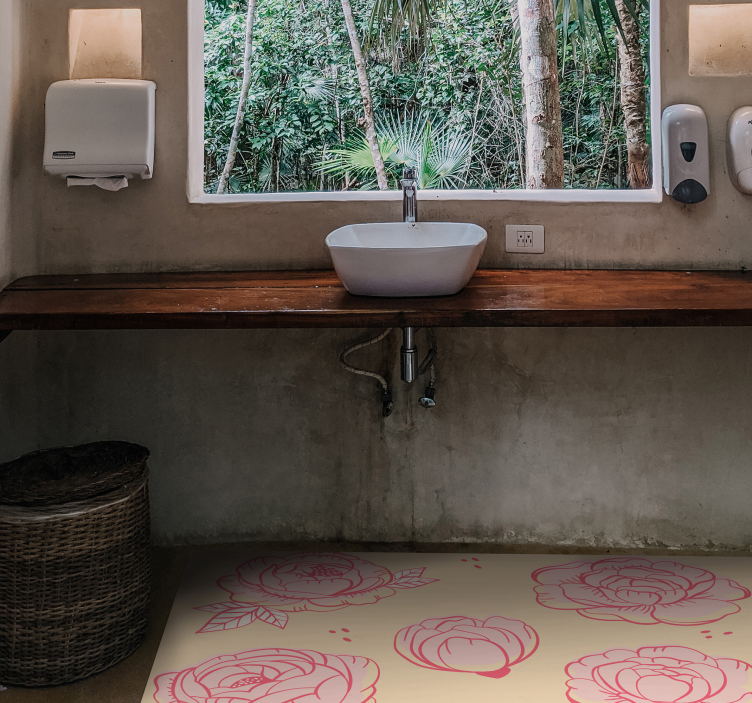 Pink Floral Arrangement floral vinyl carpet - TenStickers