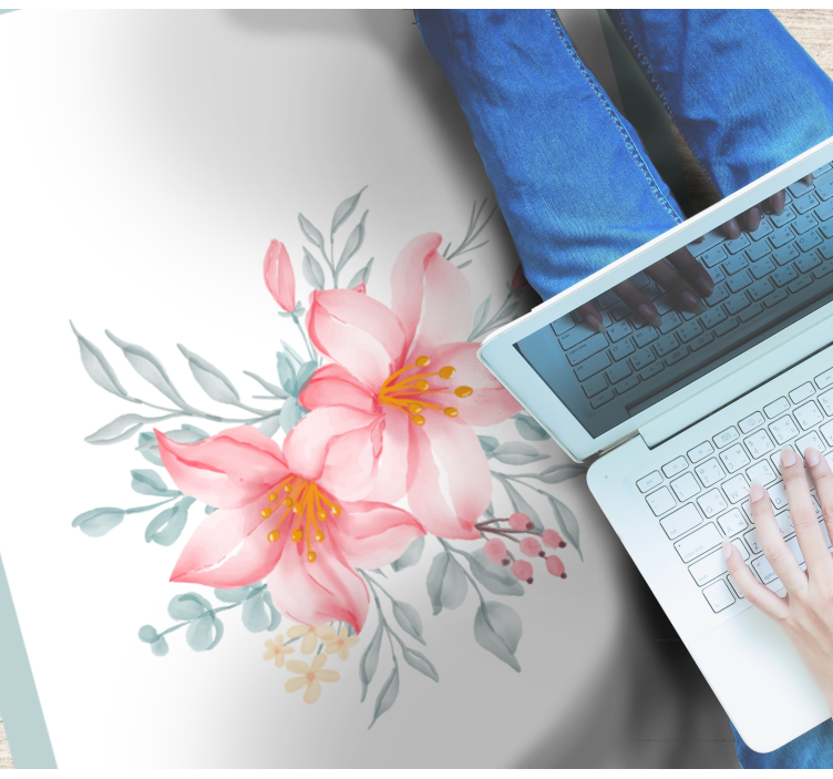 Pink Blossom Sophistication floral vinyl carpet - TenStickers