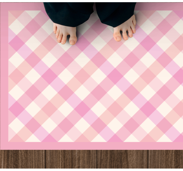 Pink Checkered Pattern striped vinyl carpet - TenStickers