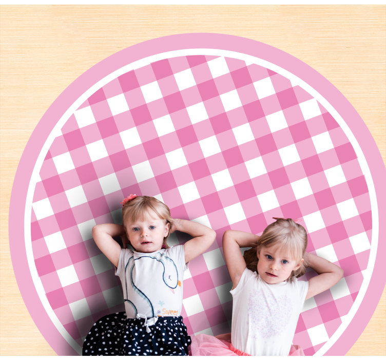 Pink Checkered Style kids vinyl carpet - TenStickers