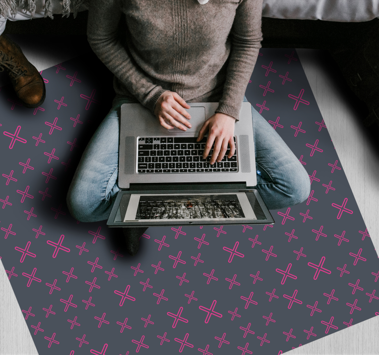 Pink cross patterns teen vinyl carpet - TenStickers