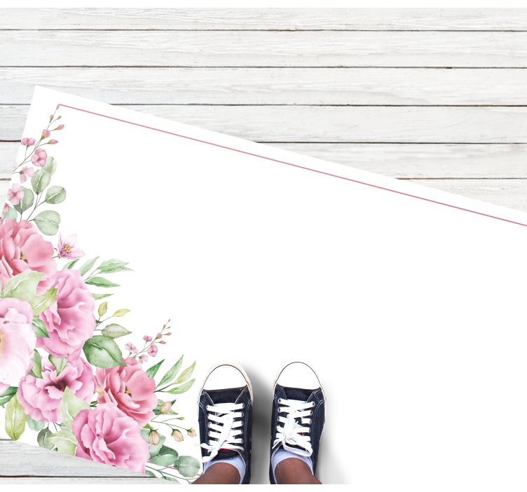 Pink elegant arrangement floral vinyl carpet - TenStickers