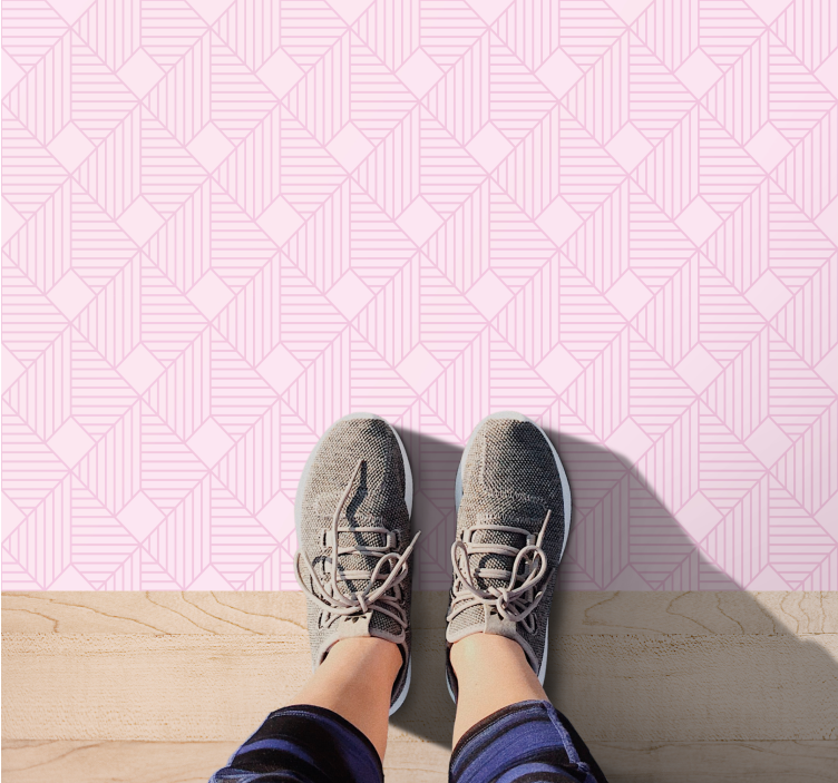 Pink elegant patterns geometric vinyl carpet - TenStickers