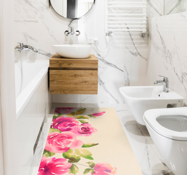 Pink floral design floral vinyl carpet - TenStickers