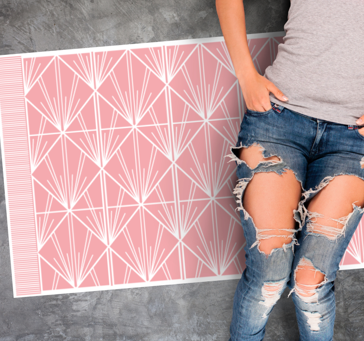 Pink Geometric Scheme tile vinyl carpet - TenStickers
