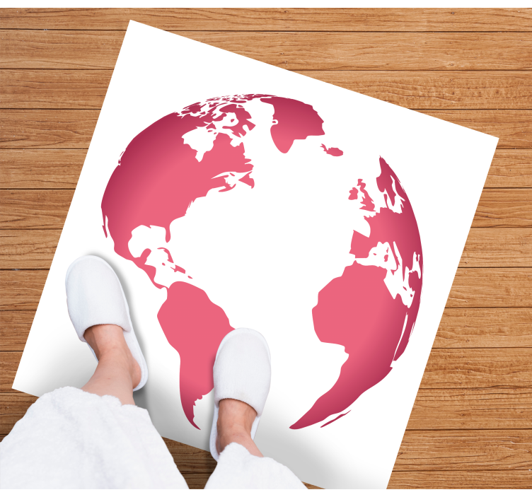 Pink Globe Map world map vinyl carpet - TenStickers