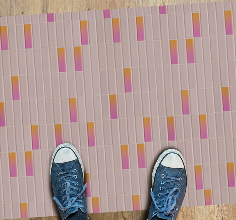 Pink gradient blocks tile vinyl carpet - TenStickers