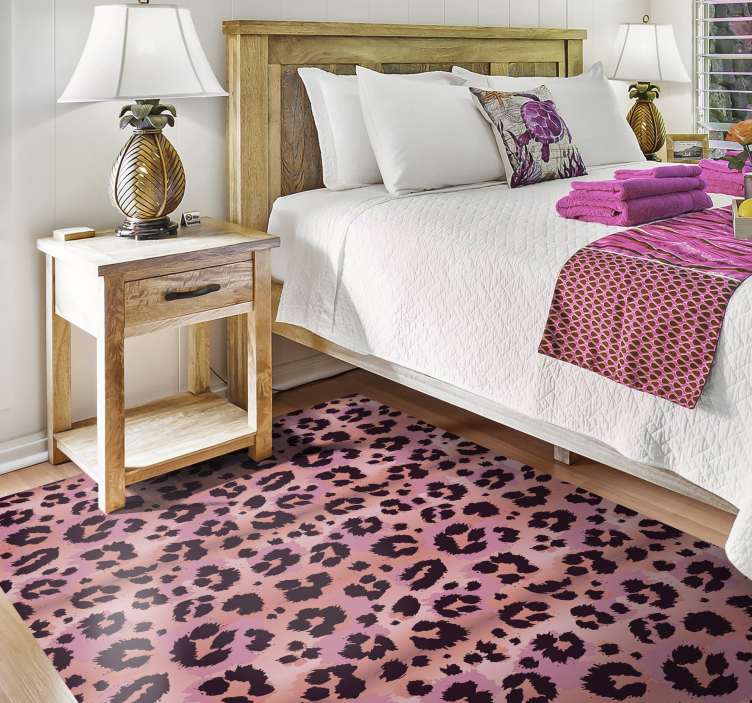 Pink leopard animal print vinyl carpet - TenStickers