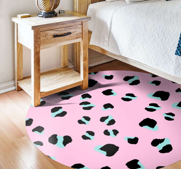 Pink Leopard Spots animal print vinyl carpet - TenStickers