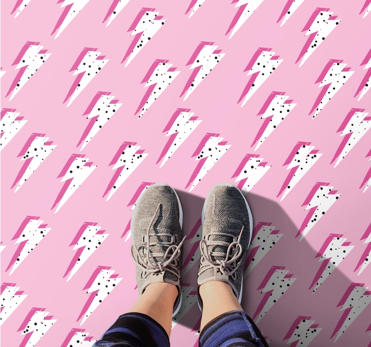 Pink Lightning Pattern kids vinyl carpet - TenStickers