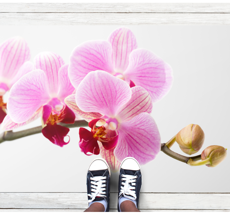 Pink orchid design floral vinyl carpet - TenStickers