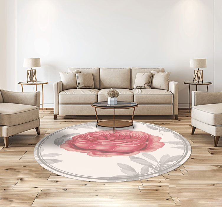 pink rose living room vinyl carpet - TenStickers