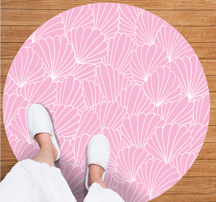 Pink Shell Pattern bathroom vinyl carpet - TenStickers
