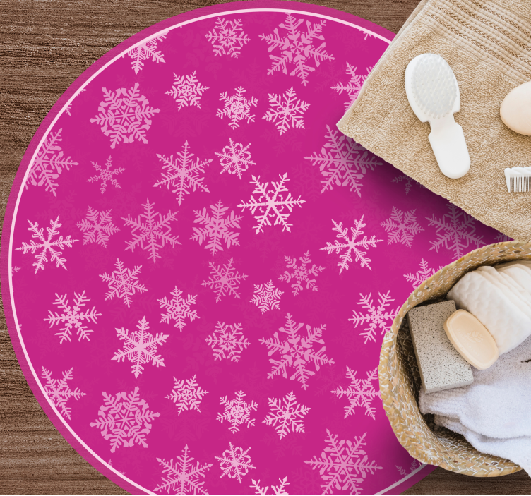 Pink snowflake pattern Christmas vinyl carpet - TenStickers