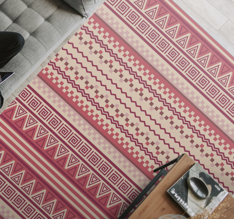 Pink striped Kilim ethnic vinyl carpet - TenStickers