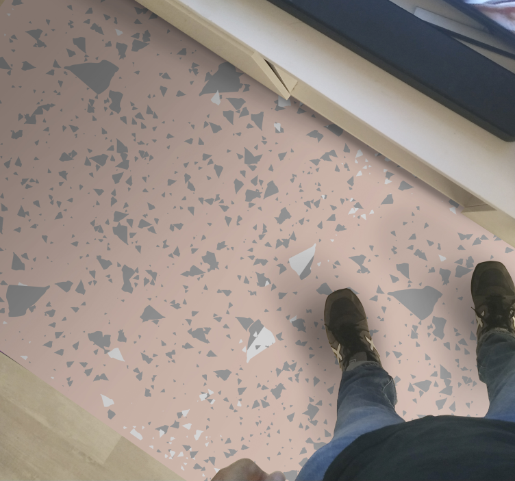 Pink Terrazzo Splatter marble vinyl carpet - TenStickers