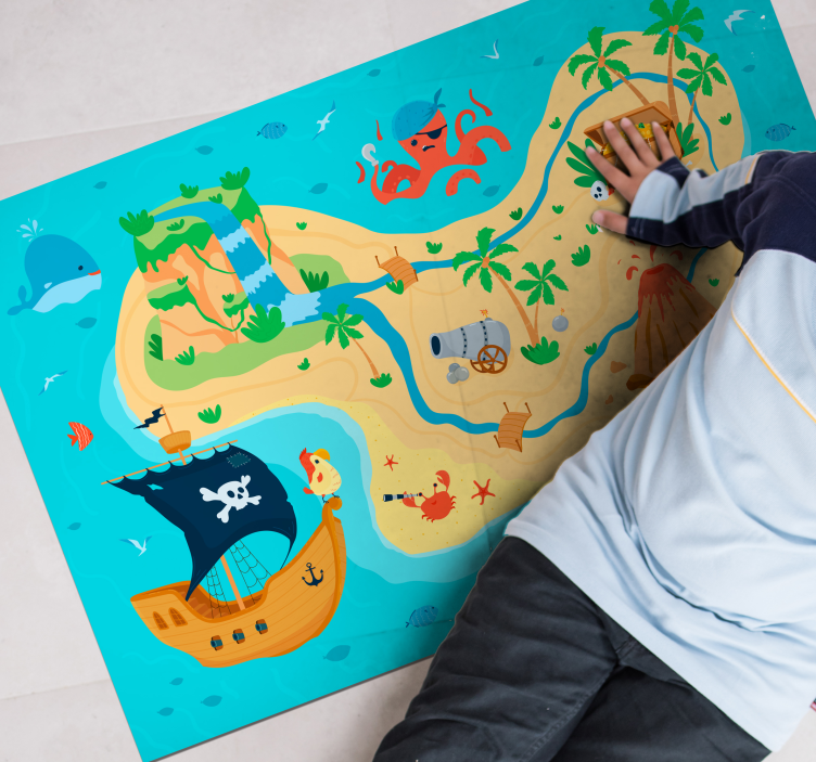 Pirate Adventure Map game vinyl carpet - TenStickers