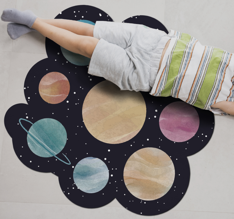 Planetary Space Theme kids vinyl carpet - TenStickers