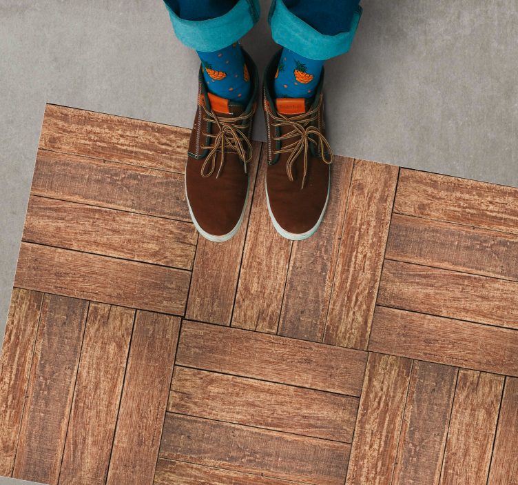 Plank brown texture wood effect vinyl carpet - TenStickers