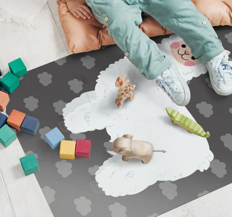 Playful Alpaca Shape kids vinyl carpet - TenStickers