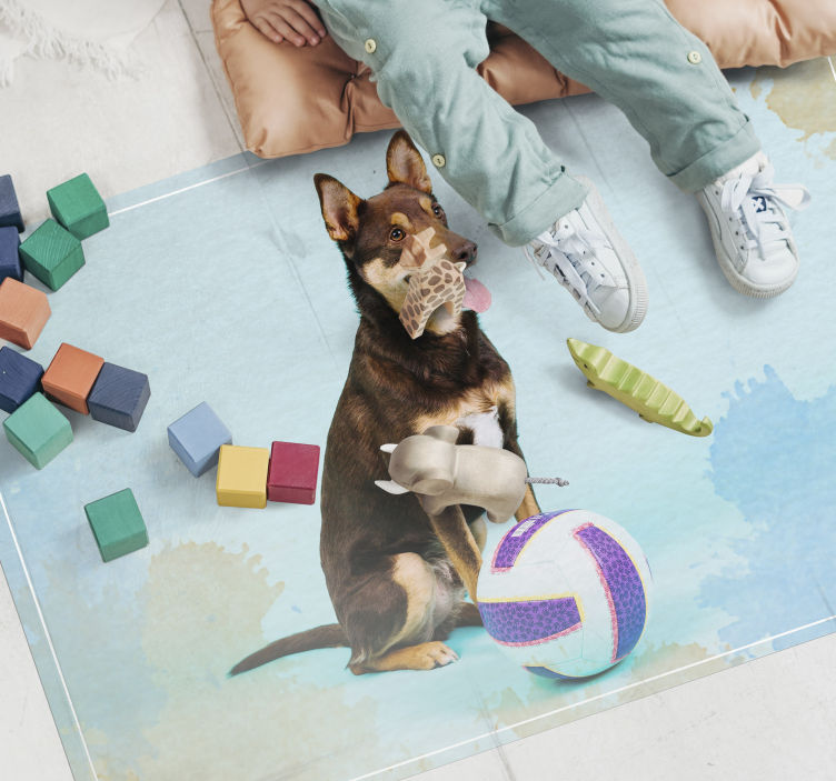Playful Canine Companion animal vinyl carpet - TenStickers