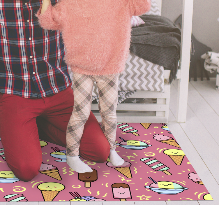 Playful Dessert Pattern kids vinyl carpet - TenStickers