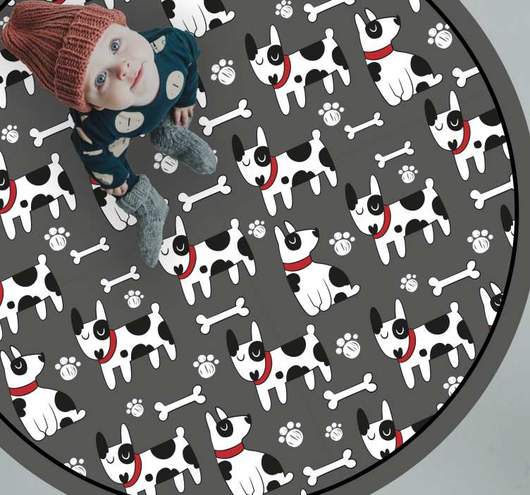 Playful Dog Patterns kids vinyl carpet - TenStickers