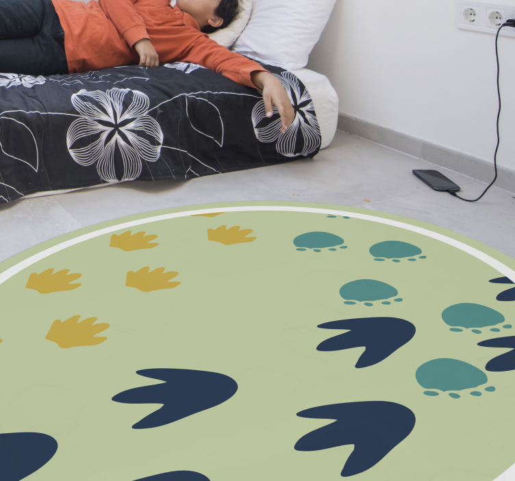 Dinosaur footprints design kids vinyl carpet - TenStickers