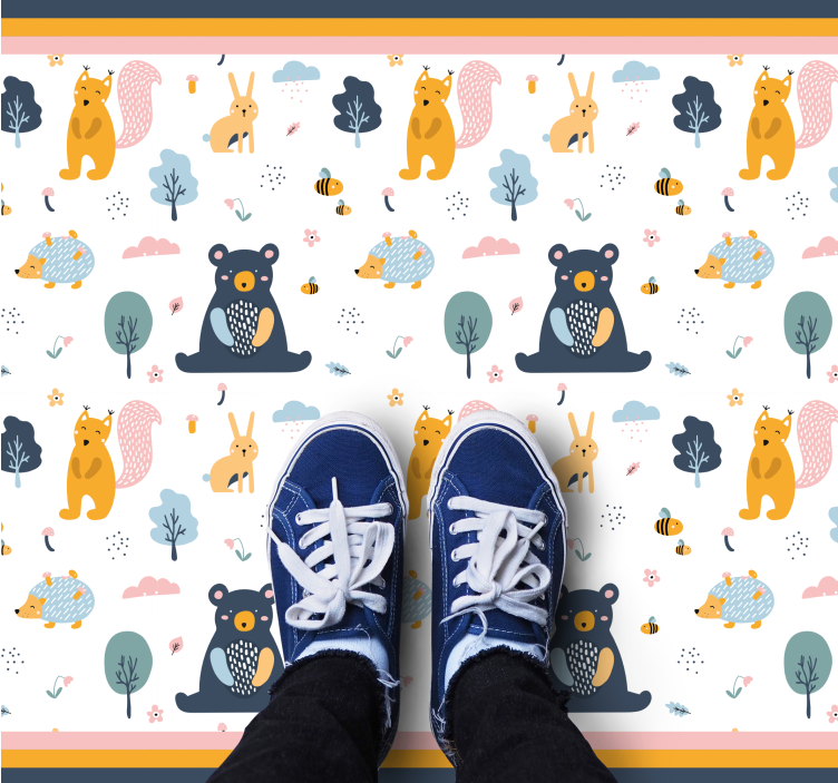 Scandinavian forest friends kids vinyl carpet - TenStickers