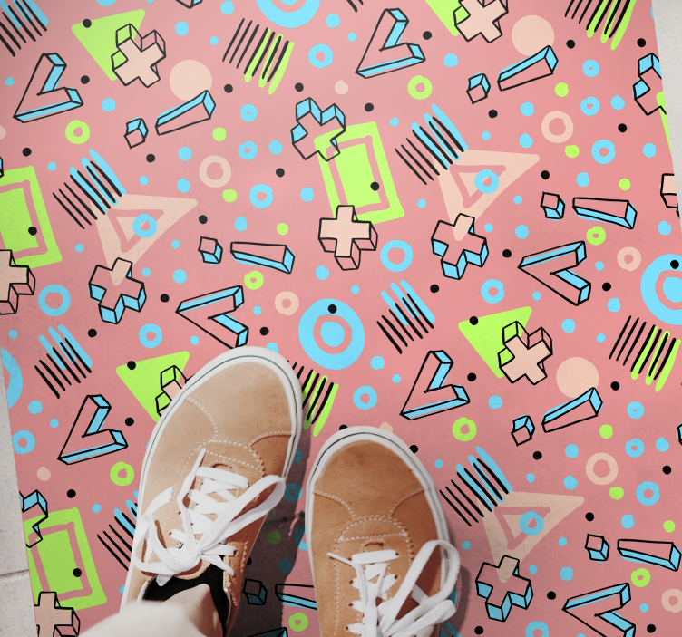 Playful Geometrics kids vinyl carpet - TenStickers