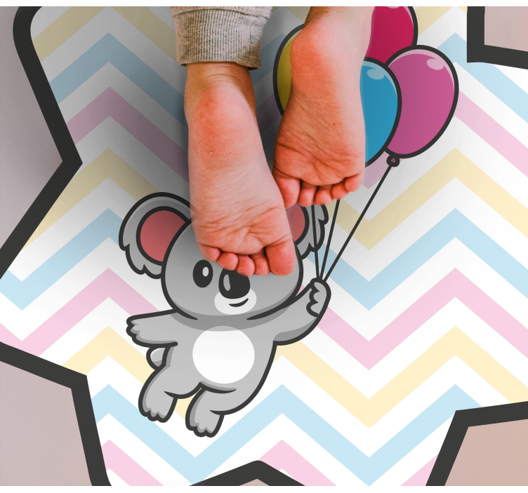 Playful Koala Balloon kids vinyl carpet - TenStickers