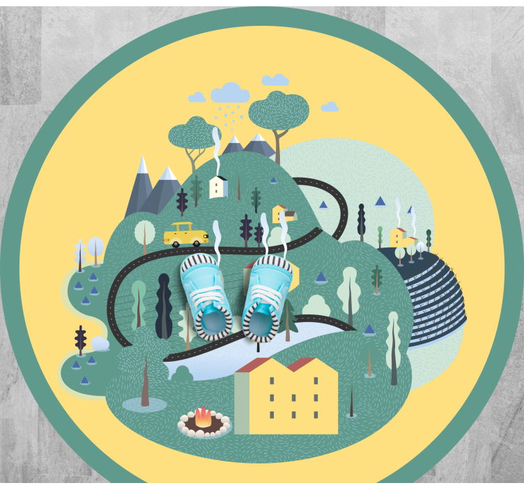 Playful Landscape Journey road vinyl carpet - TenStickers