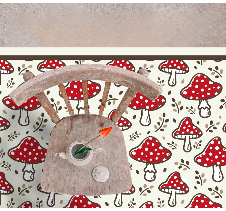 Playful Mushroom Motif nature vinyl carpet - TenStickers