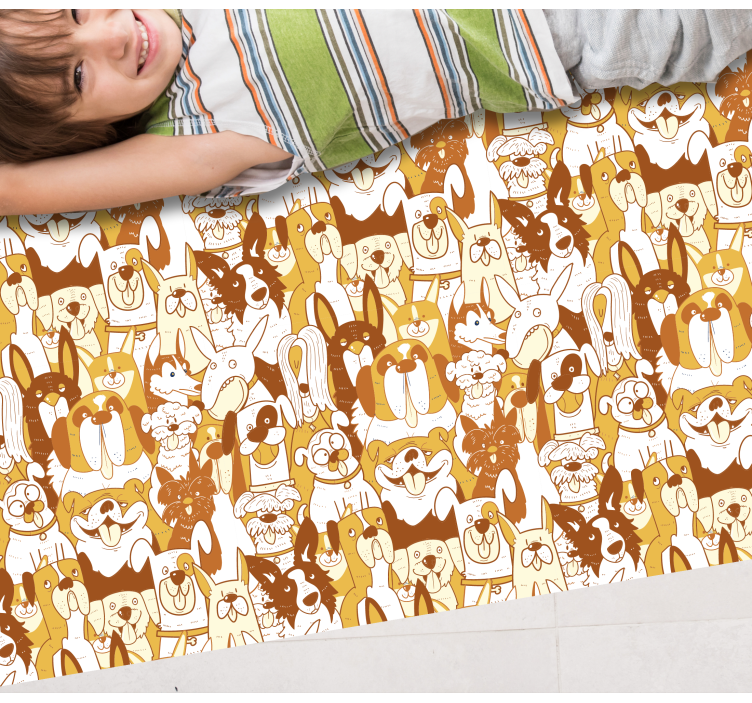 Brown pet faces animal vinyl carpet - TenStickers