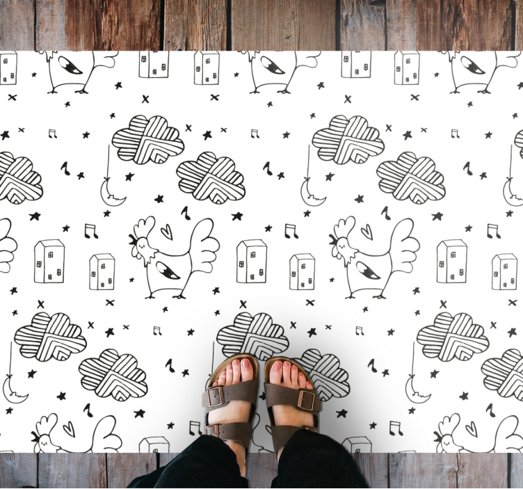 Minimalist poultry design kids vinyl carpet - TenStickers