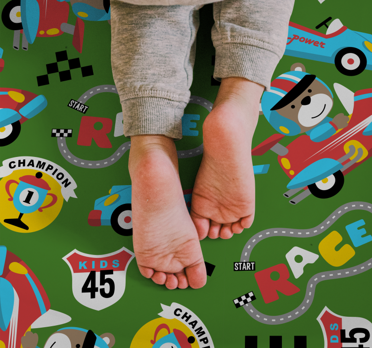 Playful Racing Circuit kids vinyl carpet - TenStickers