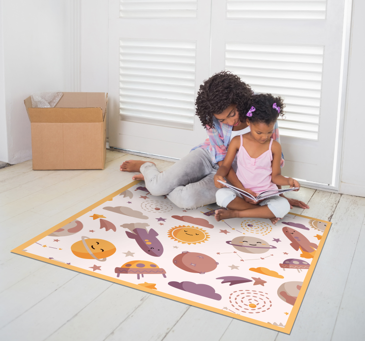 Playful Space Theme kids vinyl carpet - TenStickers