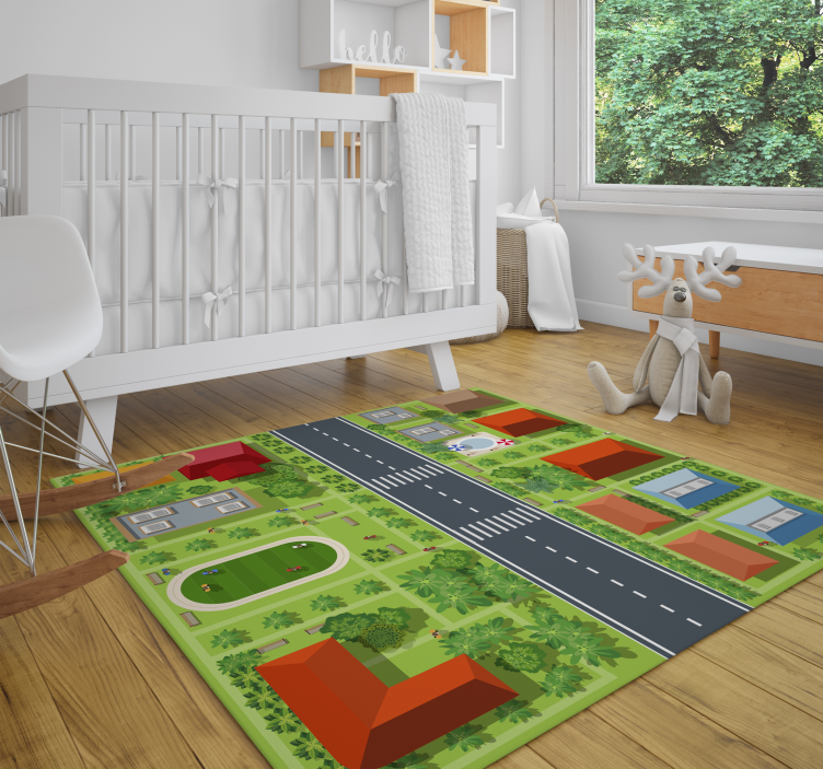 Playful Townscape kids vinyl carpet - TenStickers