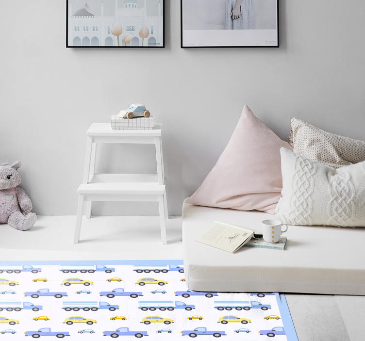 Playful Traffic Theme kids vinyl carpet - TenStickers