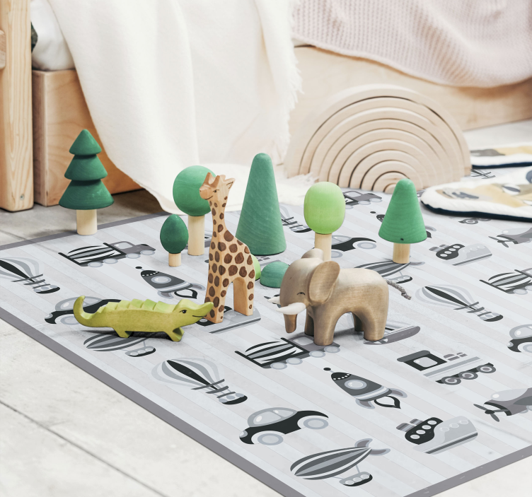 Playful Transport kids vinyl carpet - TenStickers