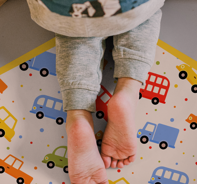 Playful Transportation kids vinyl carpet - TenStickers