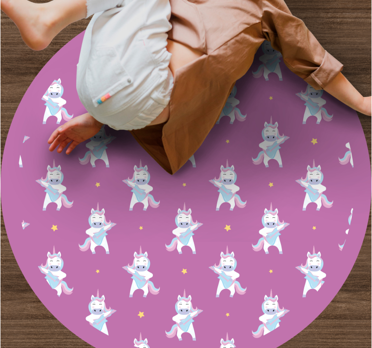 Playful Unicorns Pattern kids vinyl carpet - TenStickers