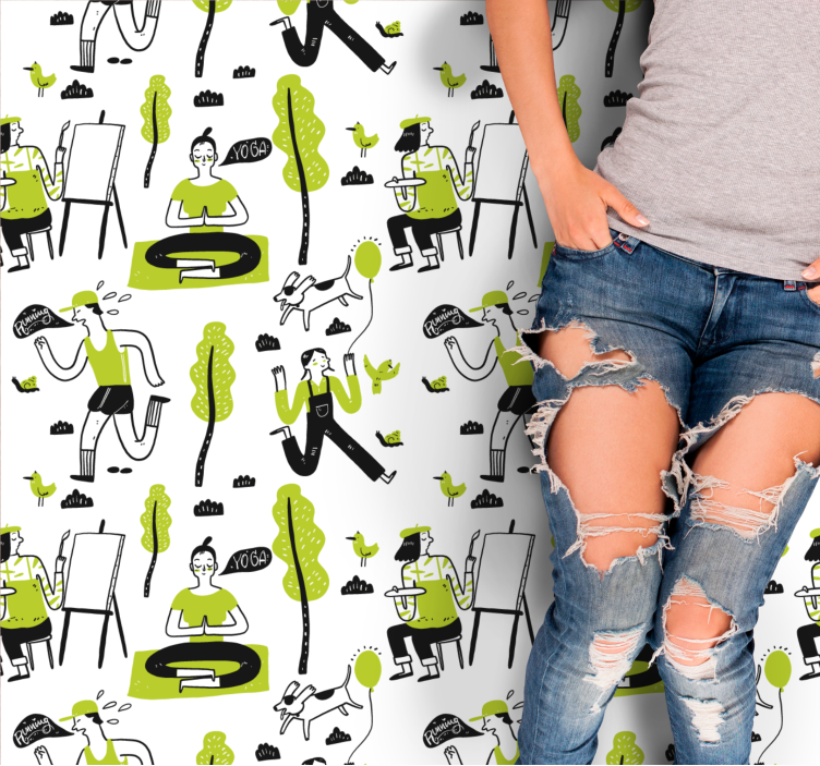 Playful Urban Scenes texture vinyl carpet - TenStickers