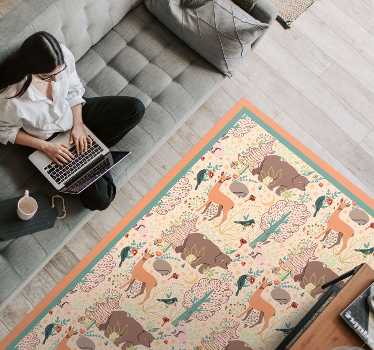 Woodland creatures design animal vinyl carpet - TenStickers