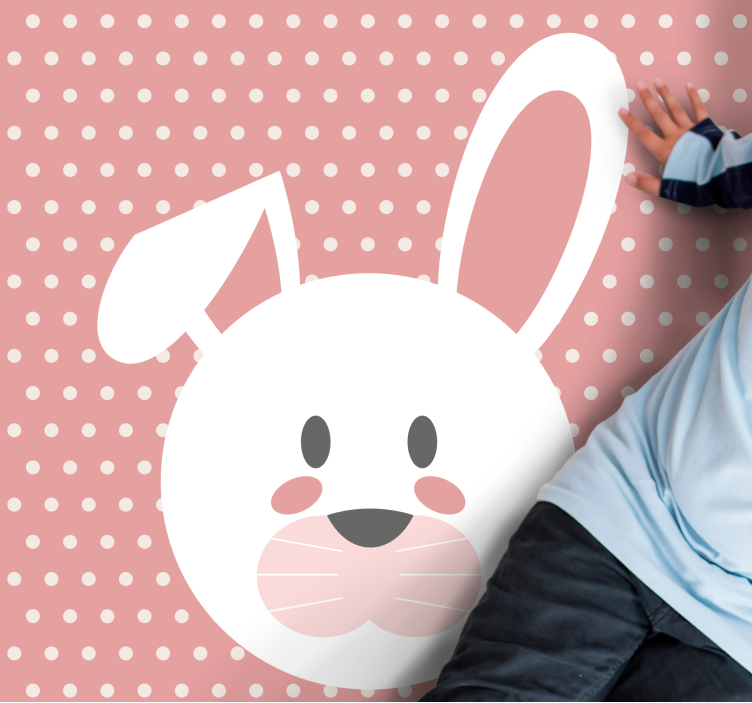 Polka Dot Bunny nursery vinyl carpet - TenStickers