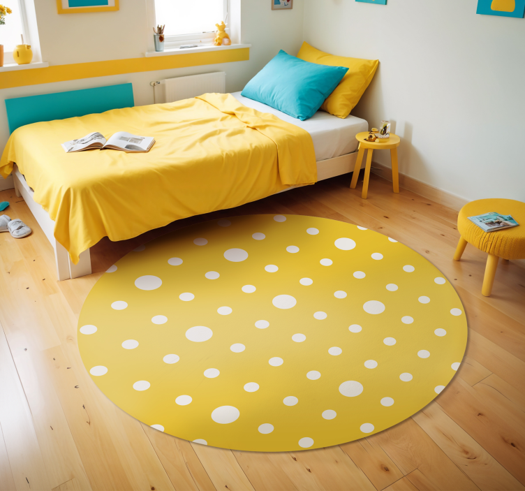 Polka dot  yellow vinyl carpet - TenStickers