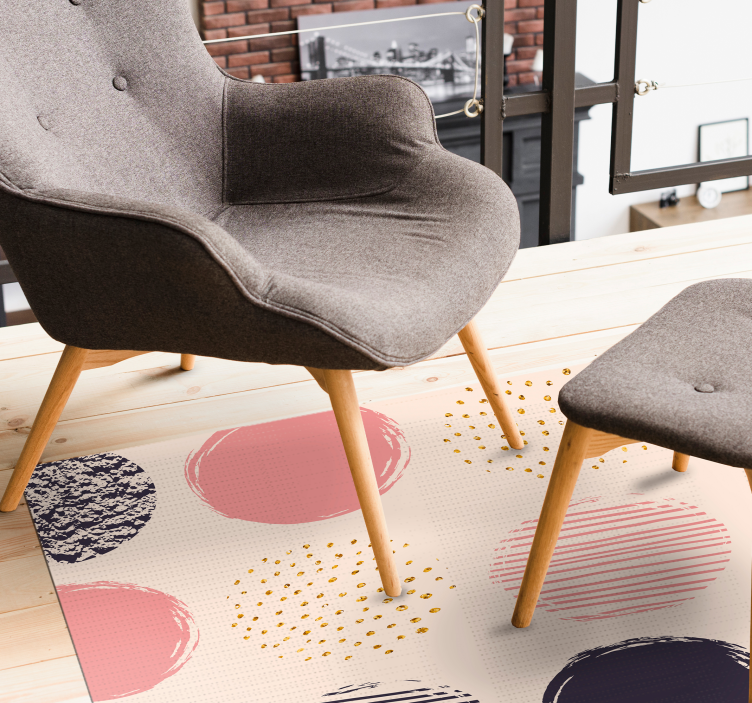 Polka Dots Ensemble geometric vinyl carpet - TenStickers