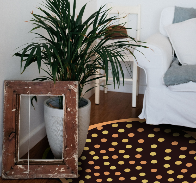 Polka Dotted Circle striped vinyl carpet - TenStickers