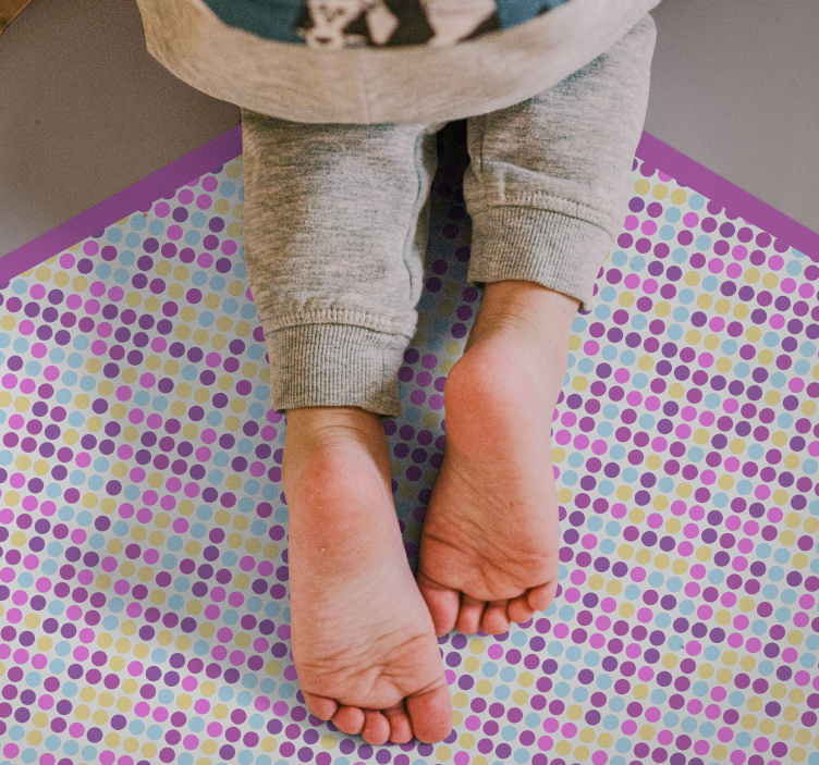 Polka Hexagon kids vinyl carpet - TenStickers